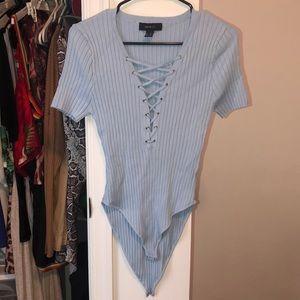 Plus size strappy v-neck bodysuit